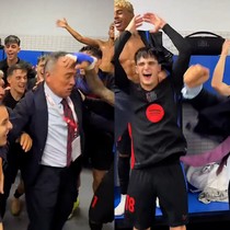 Joan Laporta şampiyonluğu soyunma odasında kutladı!
