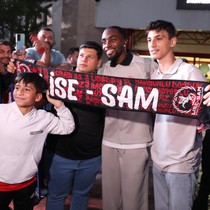 Samsunspor'un yeni transferi Antoine Makoumbou kente geldi