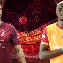 Galatasaray yeni formasını Osimhen ve Sane'nin imza töreninde tanıtıyor