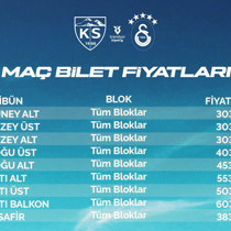 Kayserispor-Galatasaray maçının bilet fiyatları belli oldu