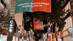 Muşspor maçı öncesi Karşıyaka bayraklarla donatıldı