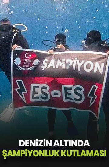 Eskişehirspor’un şampiyonluğunu denizin 26 metre altında kutladılar