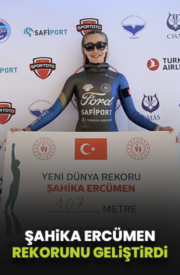 Şahika Ercümen, değişken ağırlık paletsiz dalışta dünya rekorunu geliştirdi