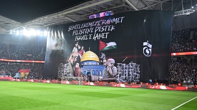 Trabzonspor-Fenerbahçe maçında Filistin'e dev destek!