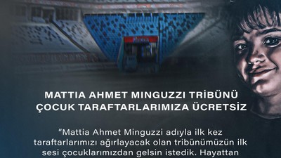 Mattia Ahmet Minguzzi Tribünü çocuk taraftarlara ücretsiz