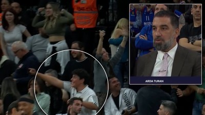 Ergin Ataman'ın oğlu sevindi! Arda Turan'ın önünde yazan dikkat çekti