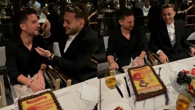 Barış Alper Yılmaz, Dries Mertens'e elleriyle pasta yedirdi