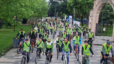 Trafikte farkındalık için her yaştan sporseverin katılımıyla bisiklet turu düzenlendi
