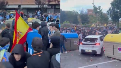 Espanyol - Barcelona maçı öncesi olay çıktı! Arabayla taraftarı ezdi