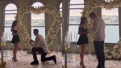 Samet Akaydin, sevgilisi Hazal Çağlar'a evlenme teklifi etti