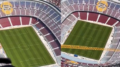 Gökyüzünden Camp Nou manzarası