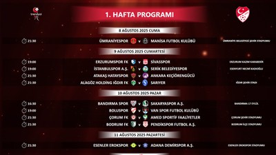 1. Lig'de 1. ve 2. Haftanın fikstürü açıklandı