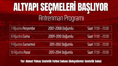 Elazığspor altyapısına futbolcu arıyor! Seçmeler başlıyor