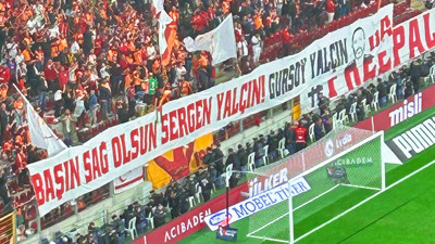 Galatasaray taraftarından Sergen Yalçın için anlamlı pankart
