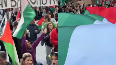 İtalya-İsrail maçı öncesi binlerce kişi İsrail'i protesto etti