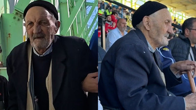 85'lik Selahattin dede "kolunda torunları elinde bastonuyla" maçlara gidiyor