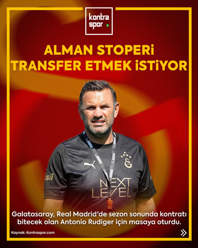 Galatasaray, Real Madrid'de sezon sonunda kontratı bitecek olan Antonio Rudiger'i transfer etmek istiyor