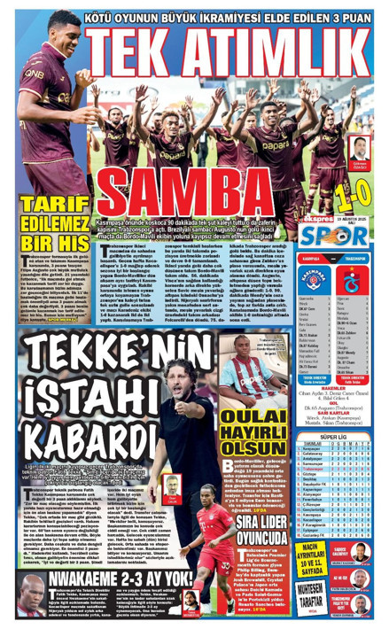 Trabzonspor'un Süper Lig başlangıcı yerel gazetelere böyle yansıdı - Resim: 8