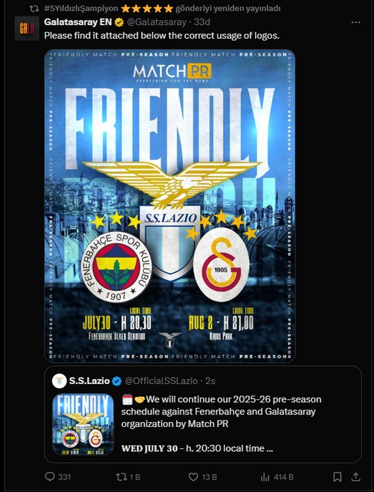Lazio'nun paylaşımı Galatasaray taraftarını çıldırttı: Hazırlık maçını iptal edin - Resim: 4
