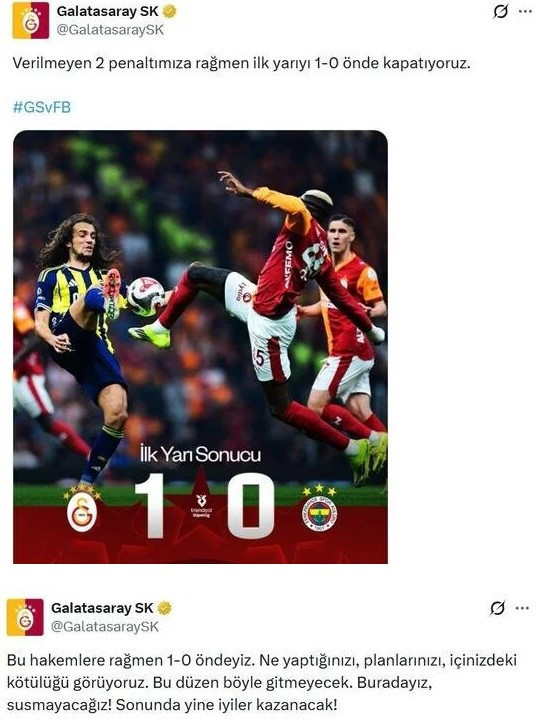 Galatasaray'dan olay paylaşım! "Planlarınızı, içinizdeki kötülüğü görüyoruz" - Resim : 2