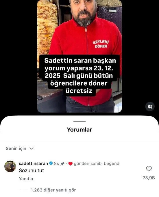 "Sadettin Saran yorum yaparsa bedava" demişti! Yanıt gecikmedi - Resim : 1
