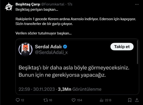 Beşiktaş taraftarından Serdal Adalı'ya istifa çağrısı: Verilen sözleri tutmadın başkan - Resim: 5