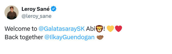 Leroy Sane: Galatasaray'a hoş geldin İlkay ağabey - Resim : 1