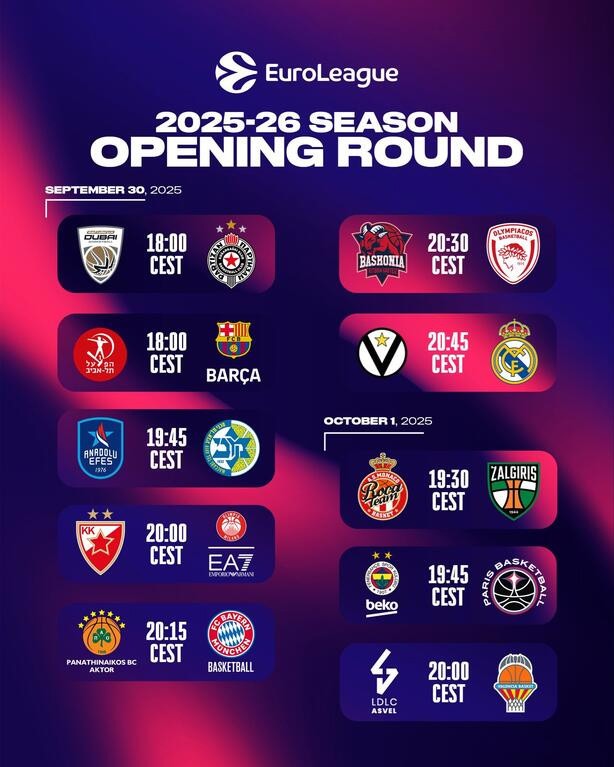 THY EuroLeague'de 2025-28 sezonu fikstürü belli oldu - Resim : 2
