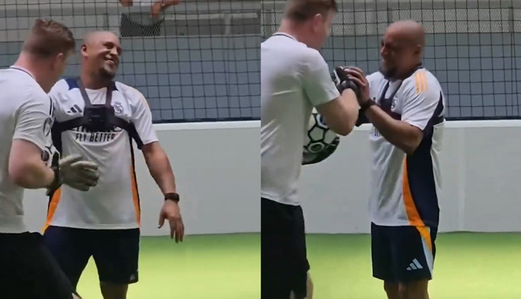 Roberto Carlos bu yaşında da topu kaleye çivi gibi çakıyor