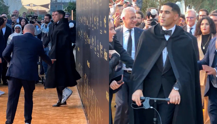 Achraf Hakimi ödül törenine scooter ile katıldı