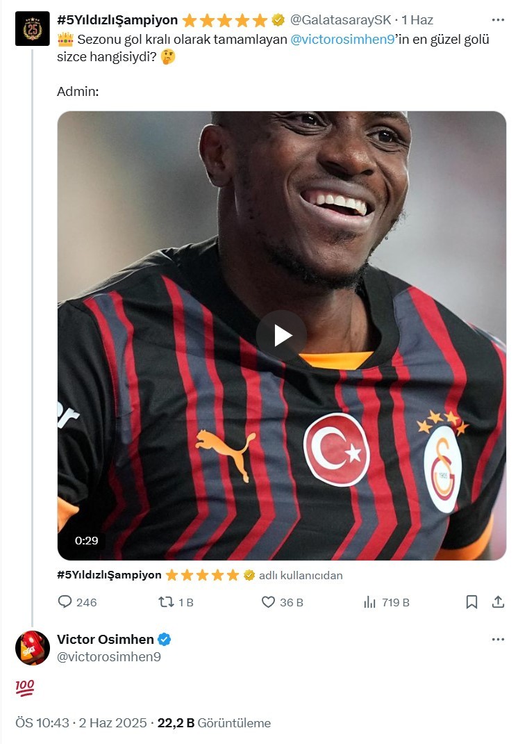 Osimhen, 3 yıllık anlaşma iddiasına bu paylaşımla yanıt verdi - Resim : 1