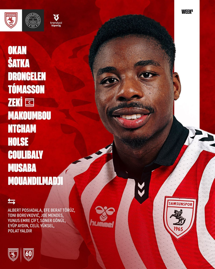 SAMSUNSPOR'UN İLK 11'İ