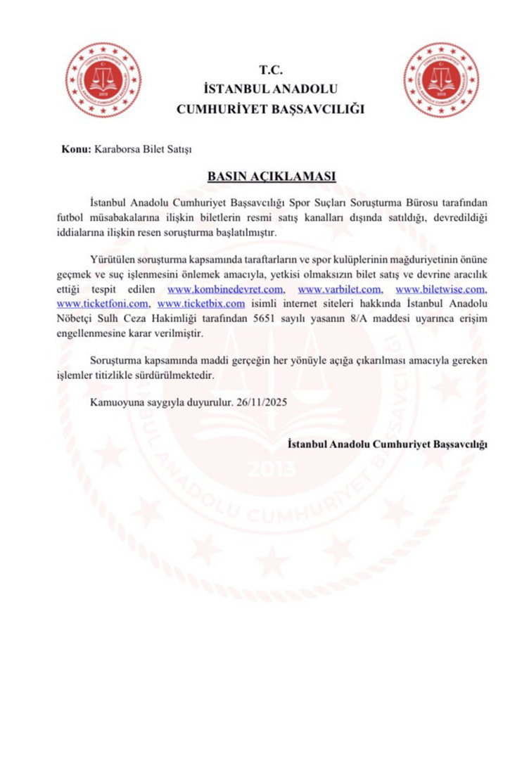 Yetkisiz bilet satışı yapan 5 siteye erişim engeli getirildi - Resim : 1