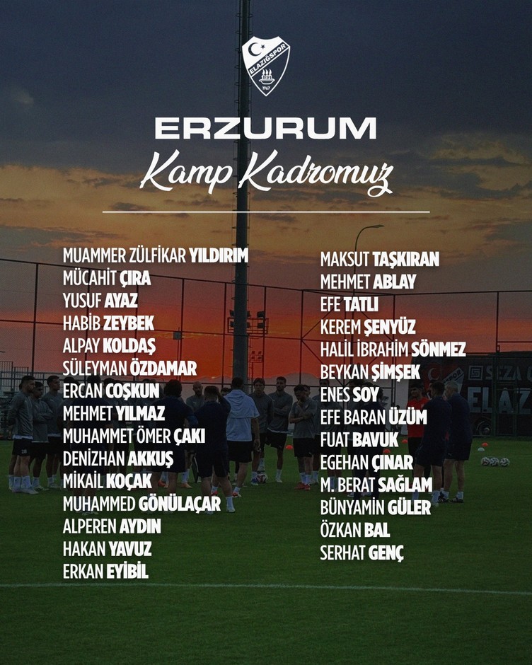 Elazığspor'un kamp kadrosu açıklandı - Resim : 1
