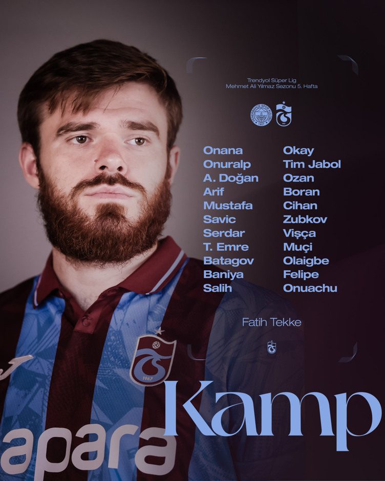 Trabzonspor'un Fenerbahçe kadrosu belli oldu! 5 eksik var - Resim : 1