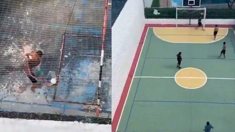Brezilya'da futbol oynayan zengin ve yoksul çocukları