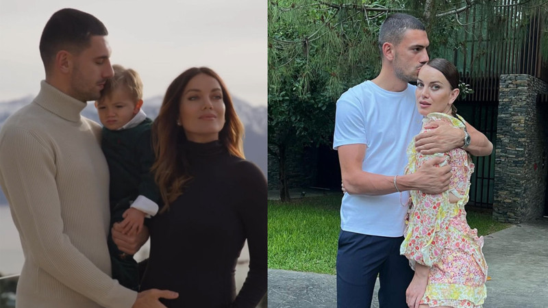 Merih Demiral’ın eşi, heykelin önünde poz verdi