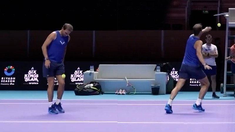 Rafael Nadal, futbol yeteneğini sergiledi