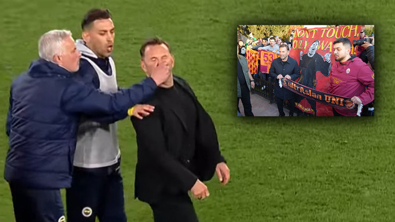 Okan Buruk'a Samsun'da dikkat çeken pankart! Mourinho detayı