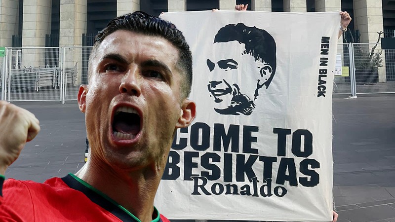 Beşiktaşlı taraftarlar konsolosluk önünde pankart açtı! "Come to Beşiktaş Ronaldo"