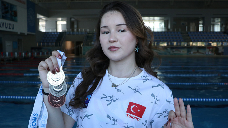 Serbest dalışta dünya şampiyonu olan Ece Akgün'ün hedefi yeni başarılar elde etmek