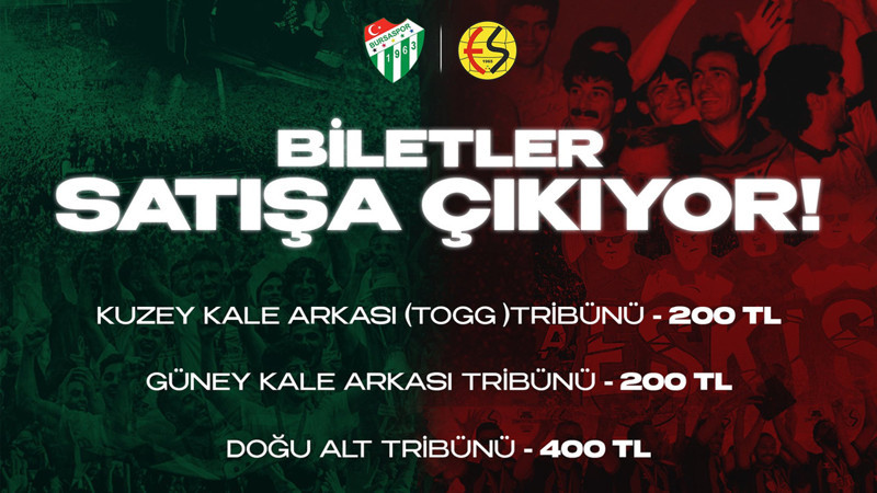 Eskişehirspor - Bursaspor hazırlık maçının bilet fiyatları açıklandı! Maç geliri fidan kampanyasına