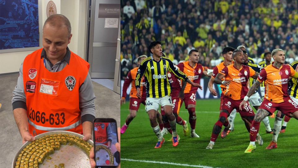 Derbi sonrası basın mensuplarına baklava ikram edildi